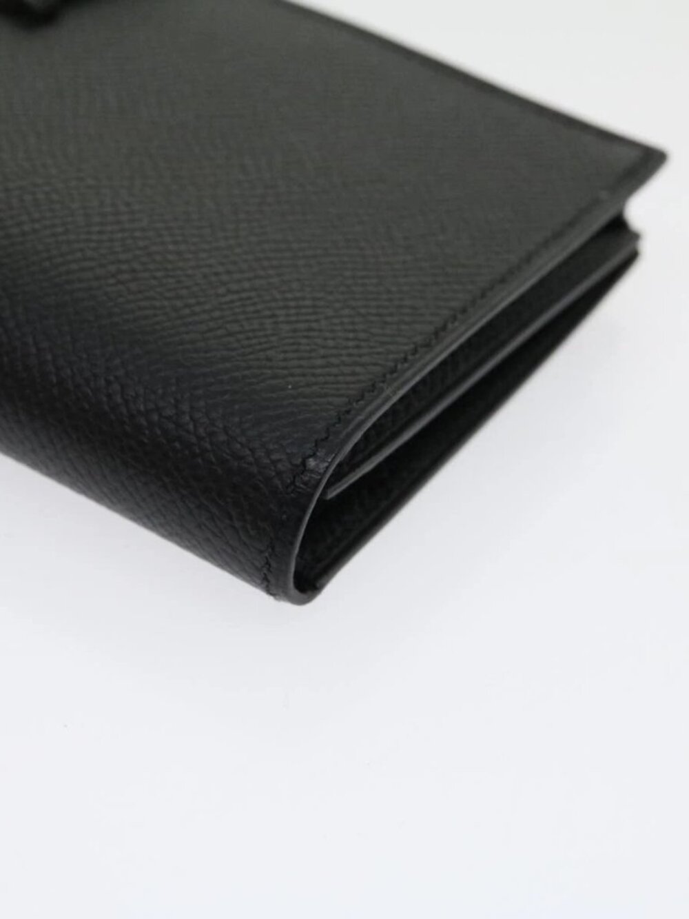 HERMES Bean souffl Long Wallet SilverMetal Black Auth 30947SM - Picture 14 of 16